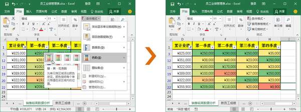 Excel设置条件格式