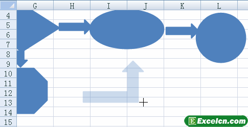 绘制excel箭头图形
