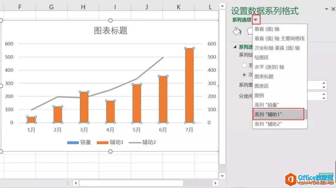 excel制作带上升下降箭头的柱形图