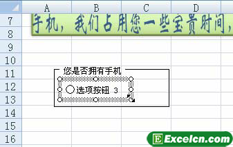 excel中插入单选按钮