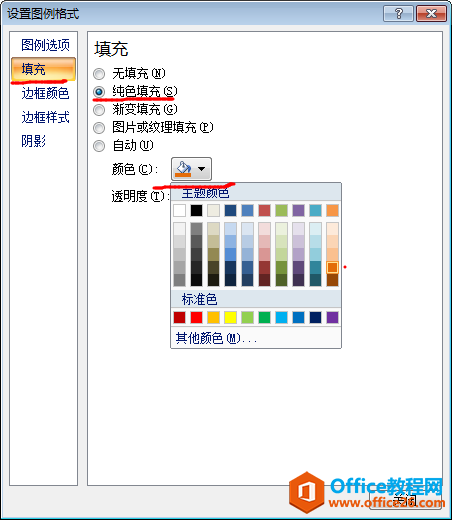 设置excel图表图例的填充效果