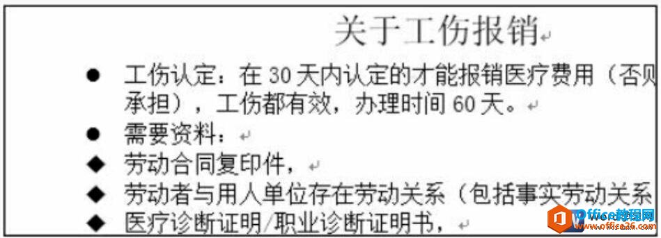 添加项目符号的word文档