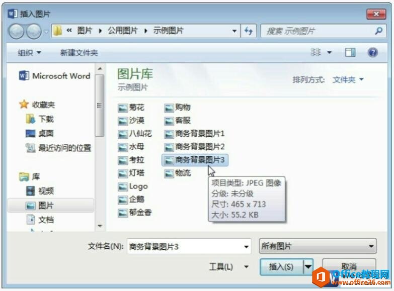 word2013选择背景图片