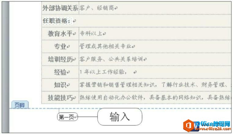 设置word2010文档页脚