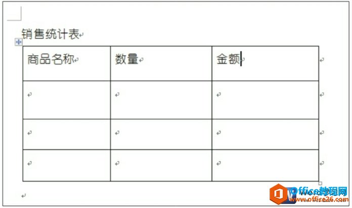 word文档制作表格效果