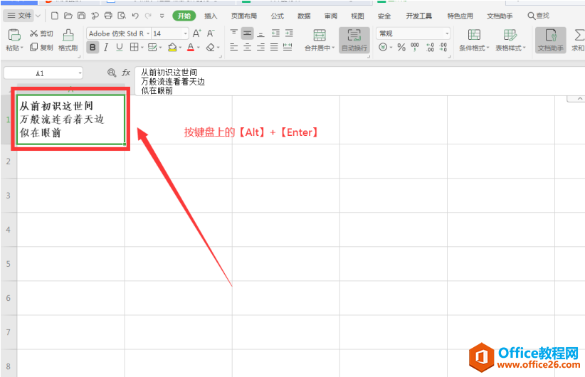 表格技巧—Excel单元格内如何另起一行输入