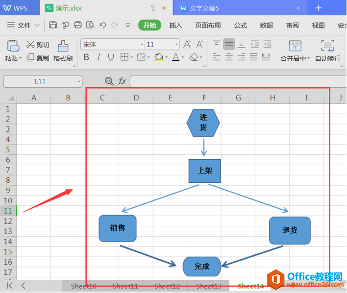 表格技巧—Excel表格生成流程图