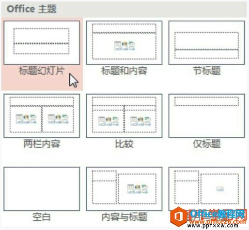 选择幻灯片的版式