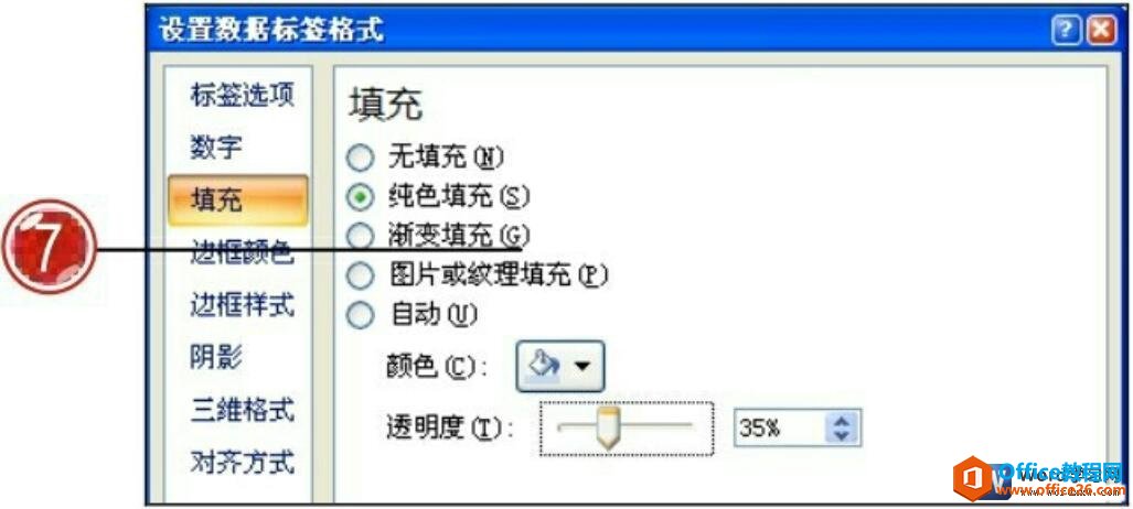 选择word图表数据标签填充颜色