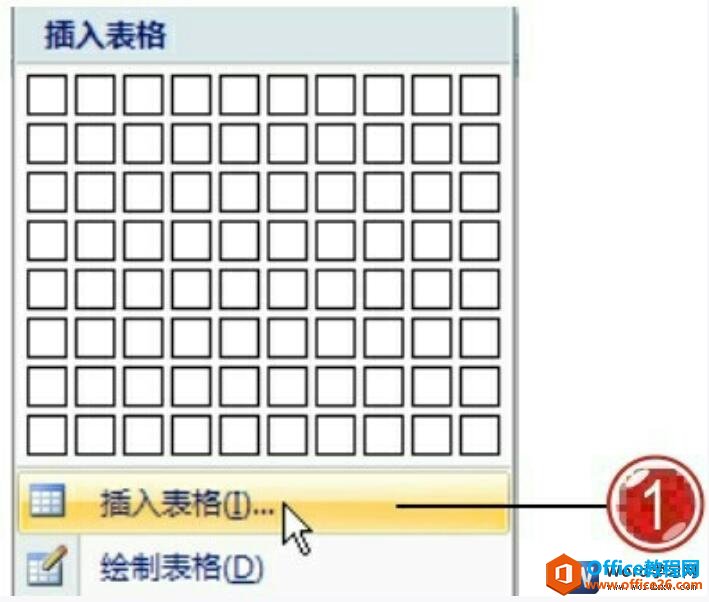 使用对话框插入word表格