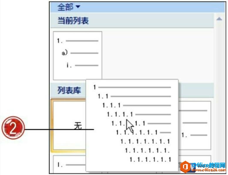 选择word2007多级列表样式