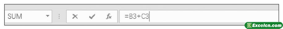 excel2016编辑栏的公式运算