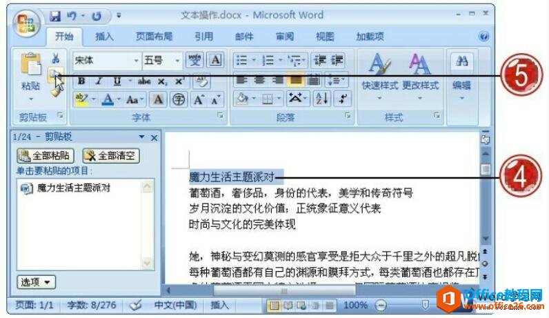 word2007剪贴板的功能