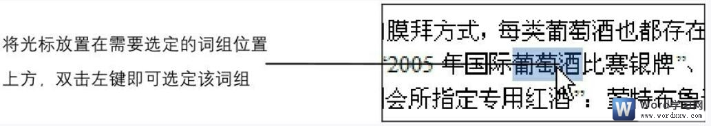 word2007选定单个词组