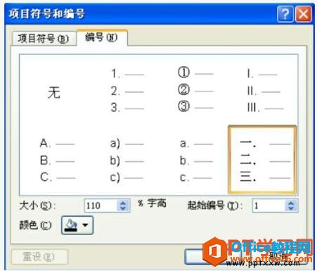 在ppt2007中自定义编号