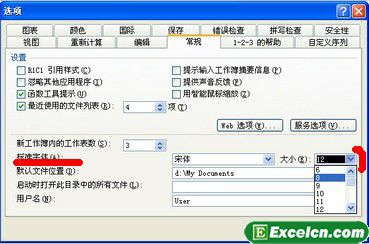 Excel2003工作表中的字体和字号