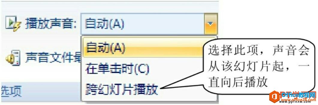 设置幻灯片中声音的效果