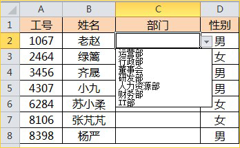 数据有效性功能