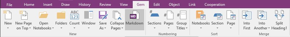 Gem for OneNote 中使用 Markdown