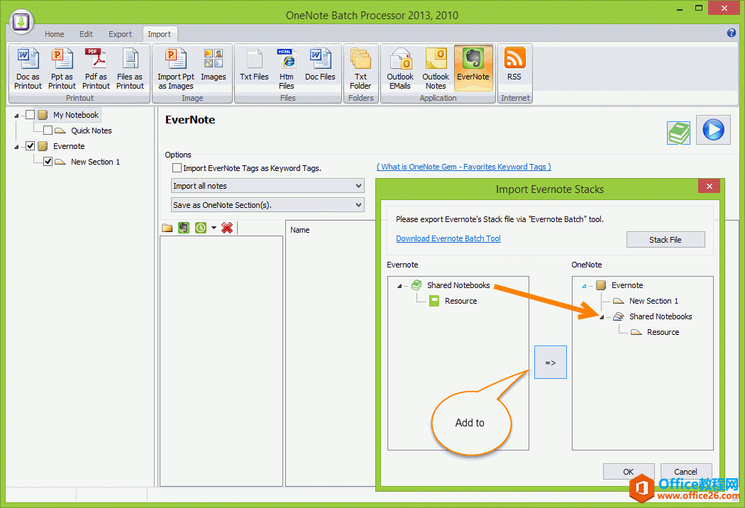 建立树状结构到 OneNote 中