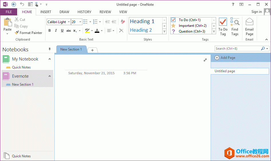 OneNote 原始树