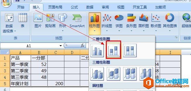 堆积柱形图