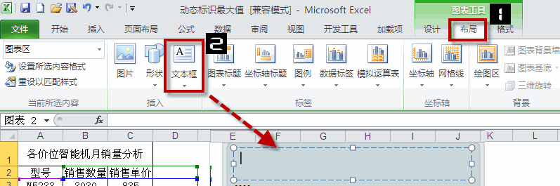 excel图表标题和文本框