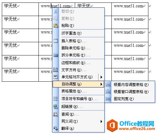 自动调整表格