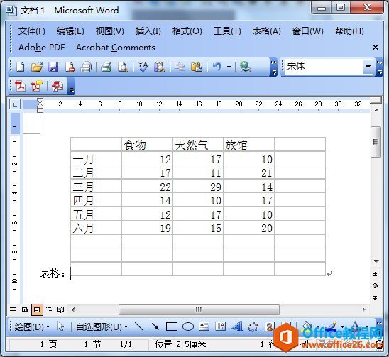 excel表格插入word文档中