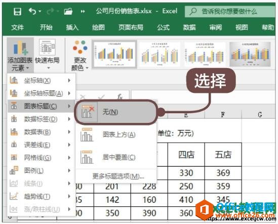 隐藏excel图表的标题