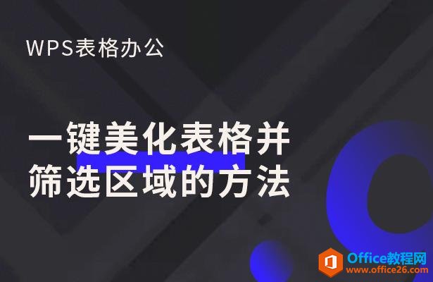 WPS表格办公—一键美化表格并筛选区域的方法