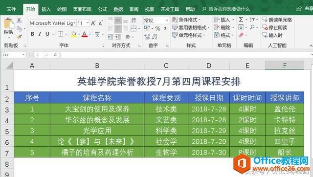 第十七课 让表格拥有个性—套用单元格样式