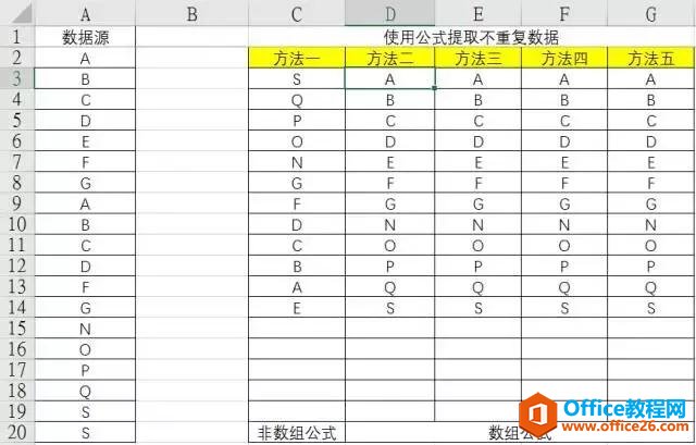 Excel去除重复值公式技巧3