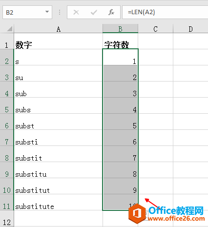 Excel中统计字符数，不需要一个一个的数，len函数能轻松搞定