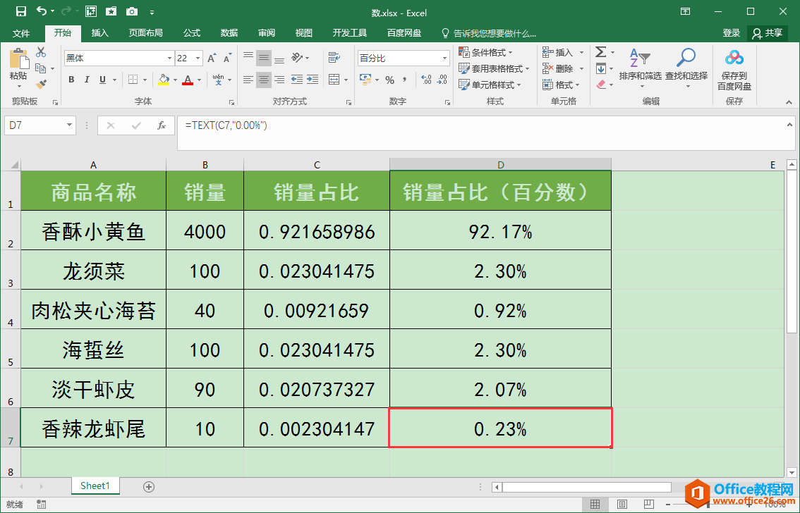 Excel办公技巧：如何利用Text函数将小数转化为百分数？