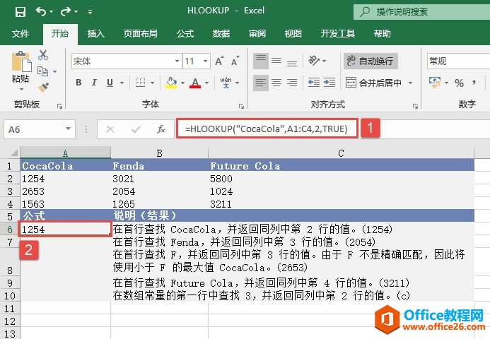 Excel水平查找：HLOOKUP函数图解