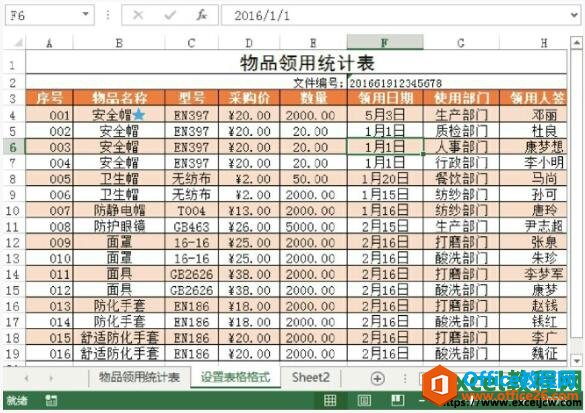 设置过excel表格样式的效果