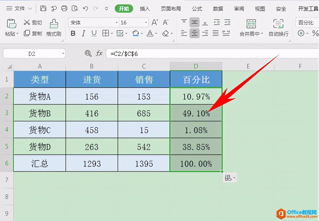 Excel表格技巧—如何快速计算百分比