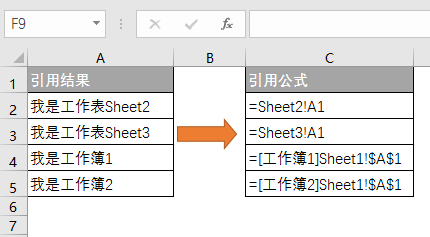 excel单元格引用