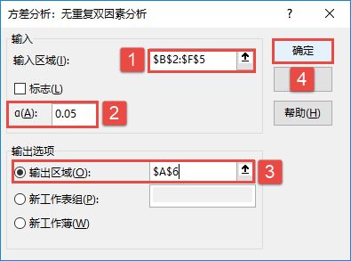 Excel 2019方差分析图解