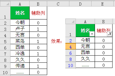 excel筛选偶数行