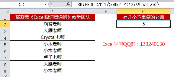 excel提取不重复数据