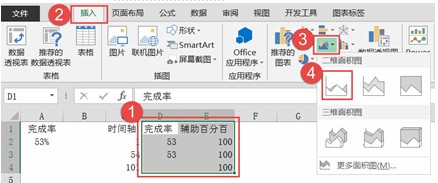 excel制作面积图