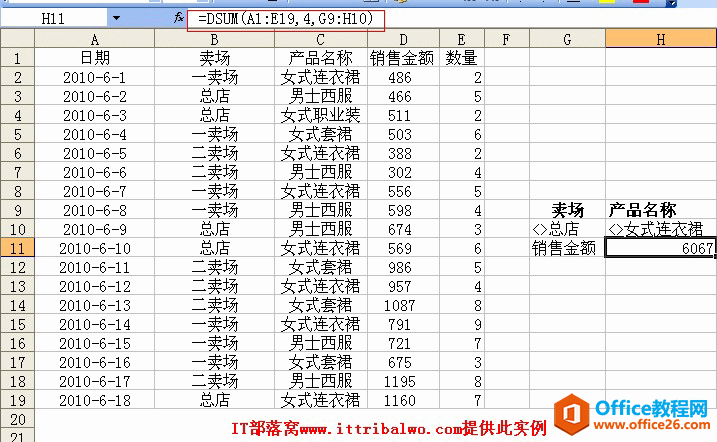 DSUM函数应用实例(三)：统计时去除指定条件的记录