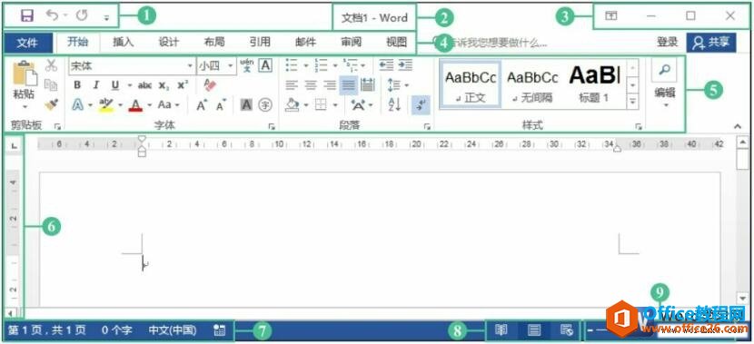 <b>word 2016的工作界面简介</b>