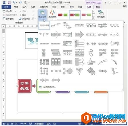 <b>word 2013更改流程图样式</b>