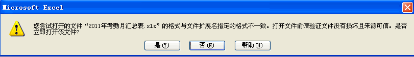 <b>如何解决excel格式与文件扩展名不一致的两种方法</b>