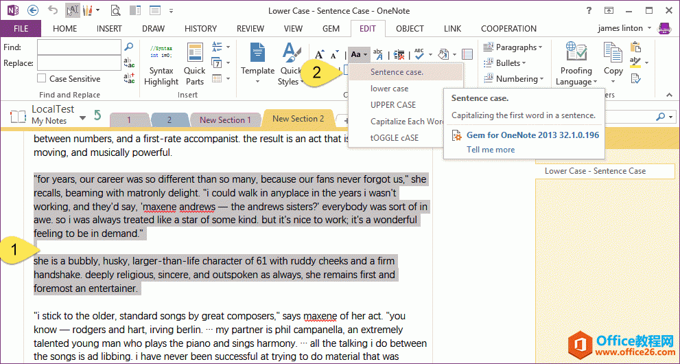 <b>OneNote 如何设置所有句首字母大写</b>