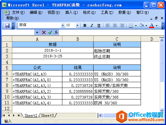 <b>Excel中YEARFRAC函数的语法和用法</b>