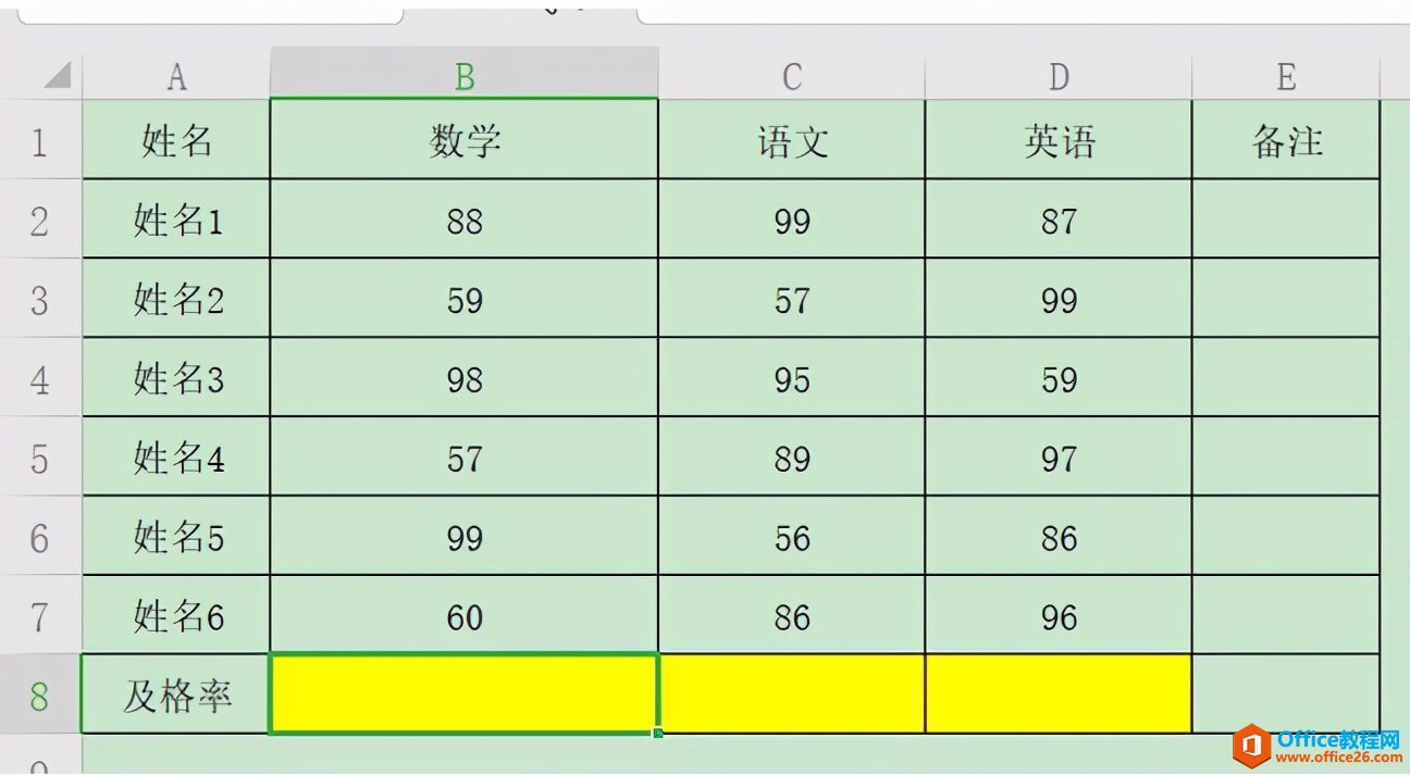 <b>excel计算及格率的方法</b>